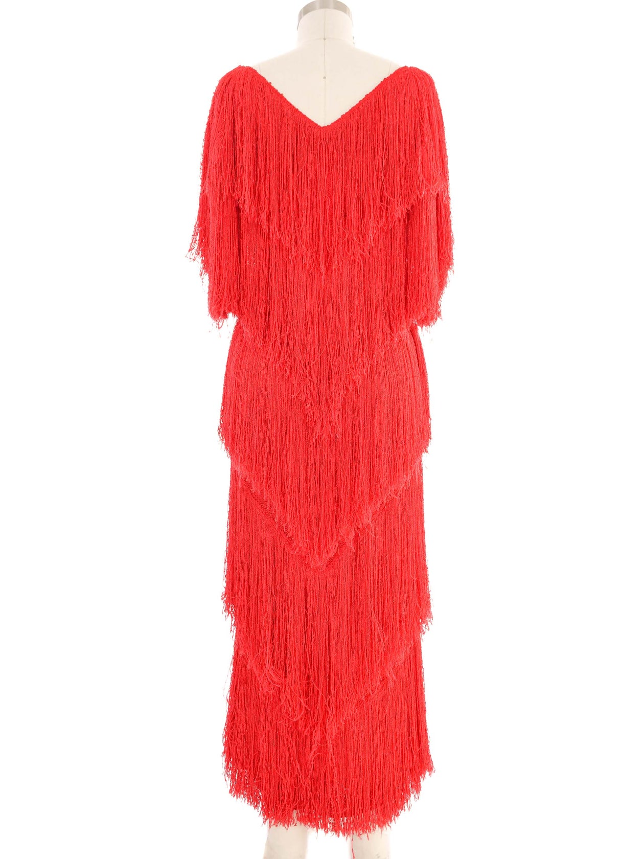 Red Yarn Fringe Knit Dress Red Yarn Fringe Knit Dress