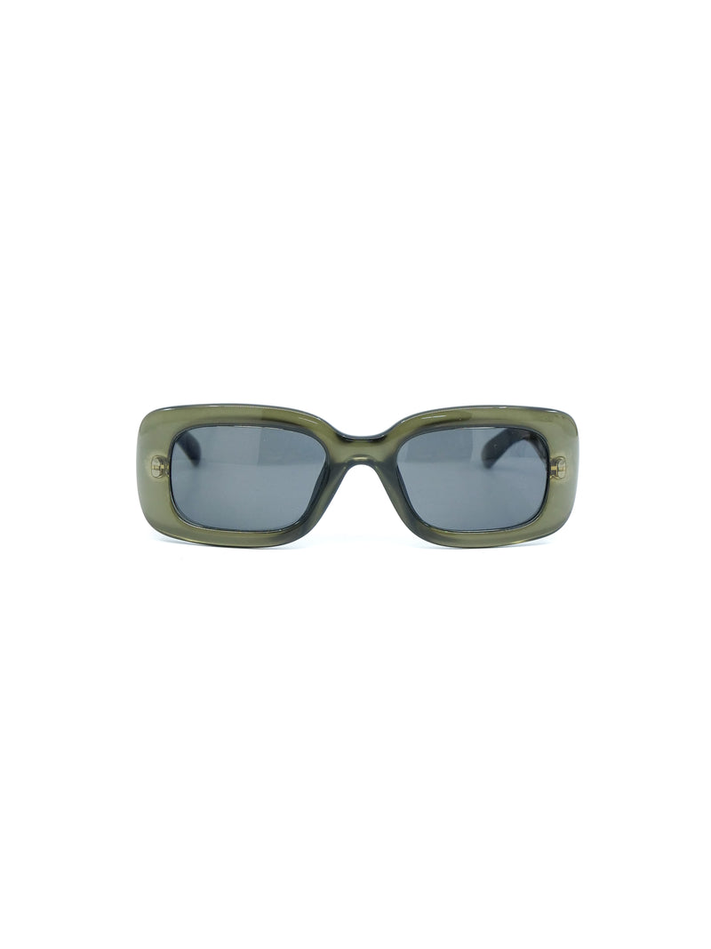 1990s Gucci Green Rectangular Sunglasses Accessory arcadeshops.com