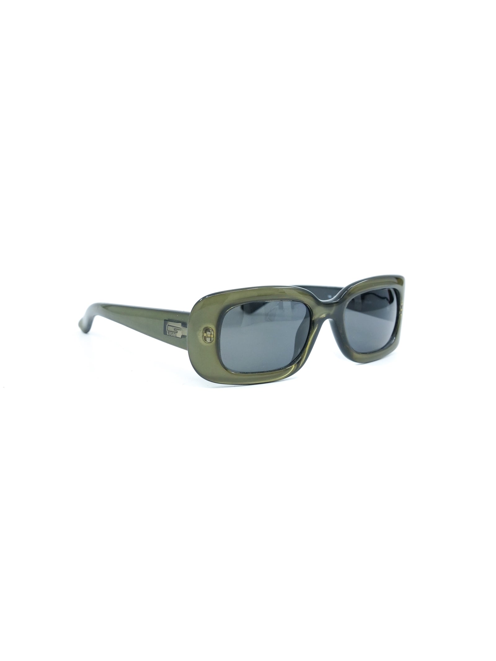 1990s Gucci Green Rectangular Sunglasses