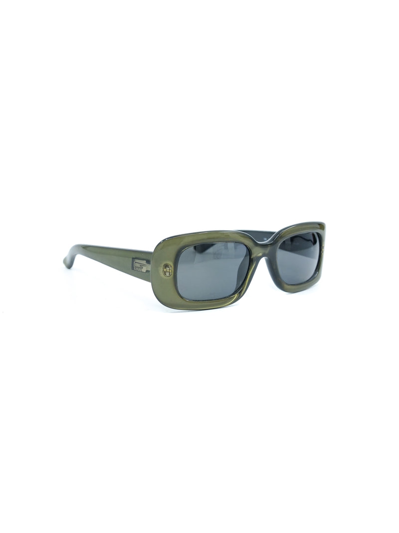 1990s Gucci Green Rectangular Sunglasses Accessory arcadeshops.com