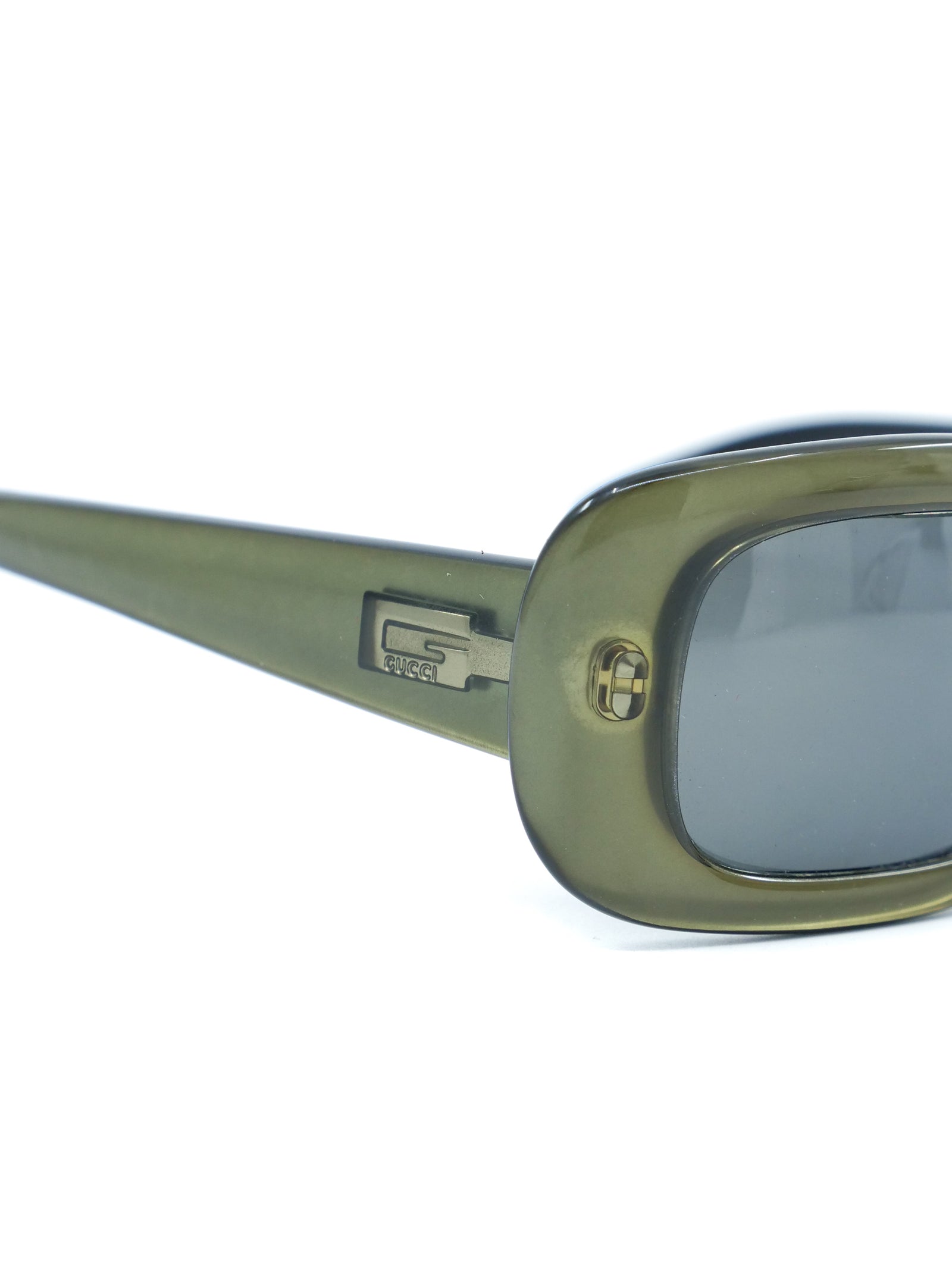 1990s Gucci Green Rectangular Sunglasses