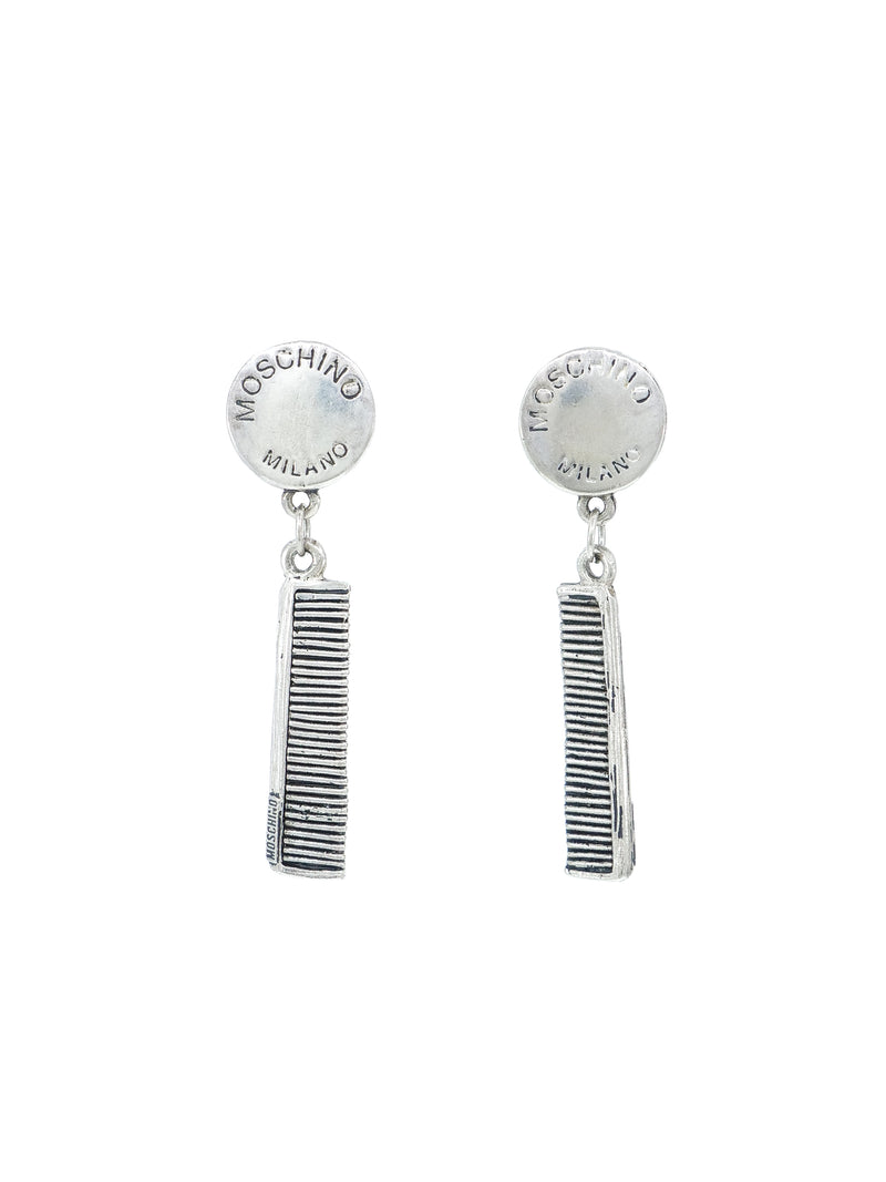Moschino Silver Comb Earrings Accessory arcadeshops.com
