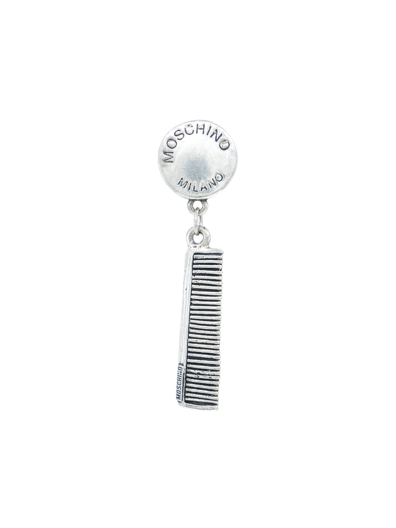 Moschino Silver Comb Earrings Accessory arcadeshops.com