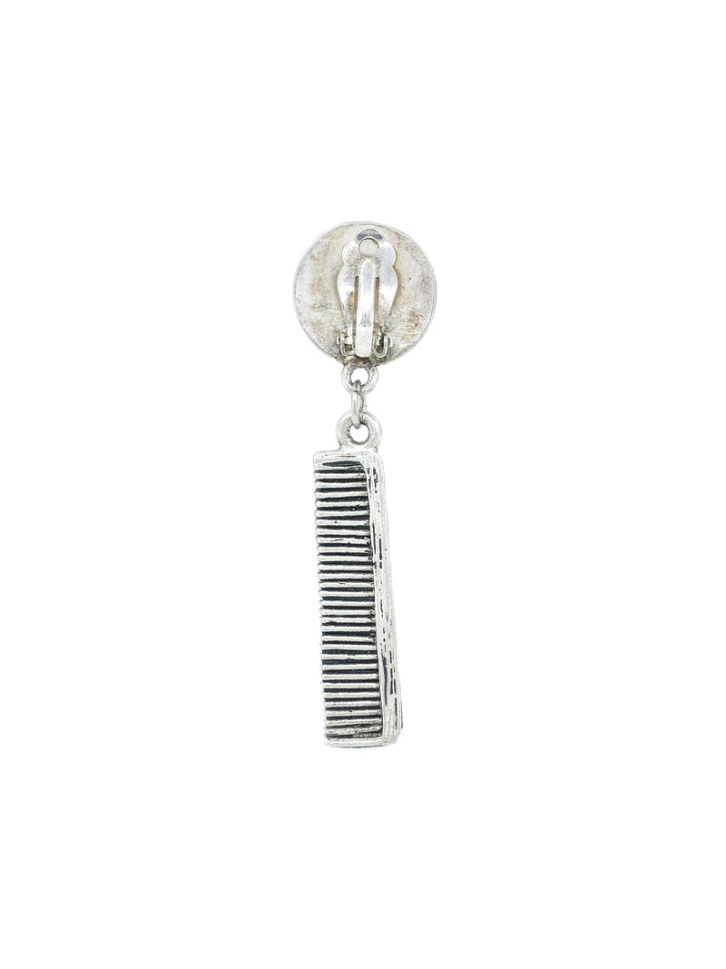 Moschino Silver Comb Earrings Accessory arcadeshops.com