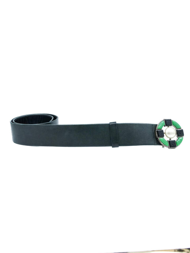 2009 Chanel Faux Pearl Cruciform Buckle Belt Accessory arcadeshops.com