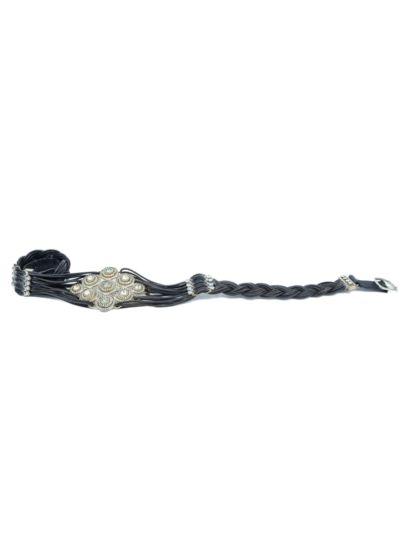 Multistrap Rhinestone Emblem Belt Accessory arcadeshops.com