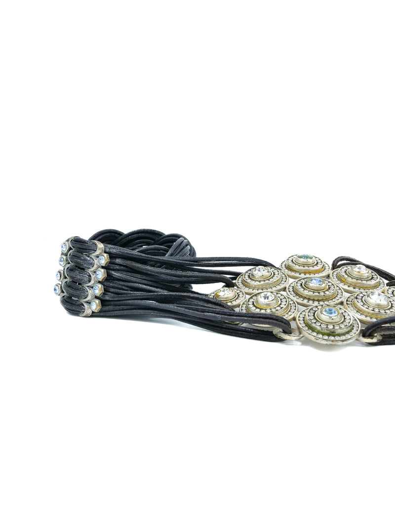Multistrap Rhinestone Emblem Belt Accessory arcadeshops.com