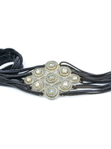Multistrap Rhinestone Emblem Belt Accessory arcadeshops.com