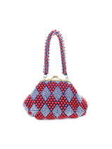Navy And Red Beaded Handbag Accessory arcadeshops.com