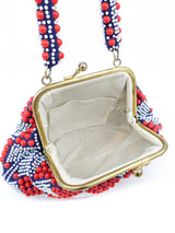 Navy And Red Beaded Handbag Accessory arcadeshops.com