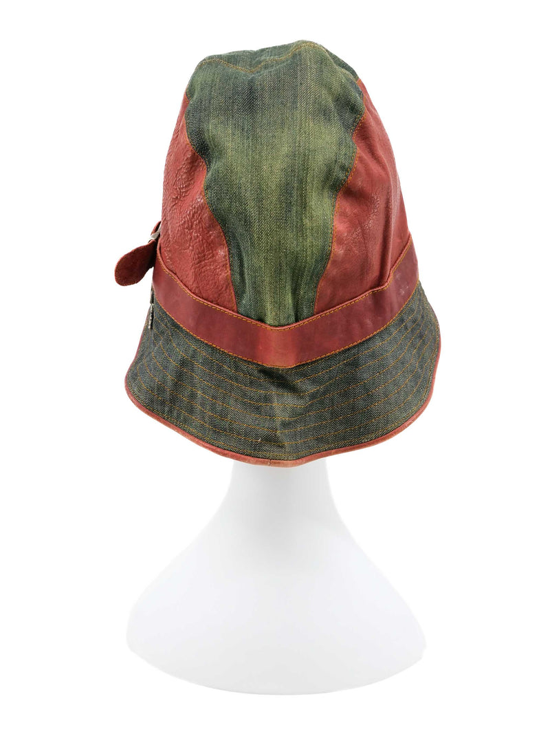 Christian Dior Denim and Leather Bucket Hat Accessory arcadeshops.com