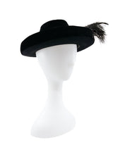 Velvet Ostrich Feather Plume Hat Accessory arcadeshops.com