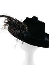 Velvet Ostrich Feather Plume Hat Accessory arcadeshops.com