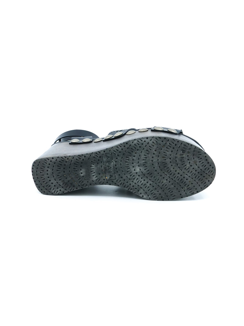 Alaia Lasercut Studded Platform Sandals, 37 Accessory arcadeshops.com