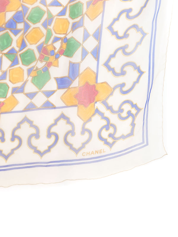Chanel Mosaic Silk Chiffon Shawl Accessory arcadeshops.com
