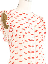 2012 Prada Lip Print Chiffon Top Top arcadeshops.com