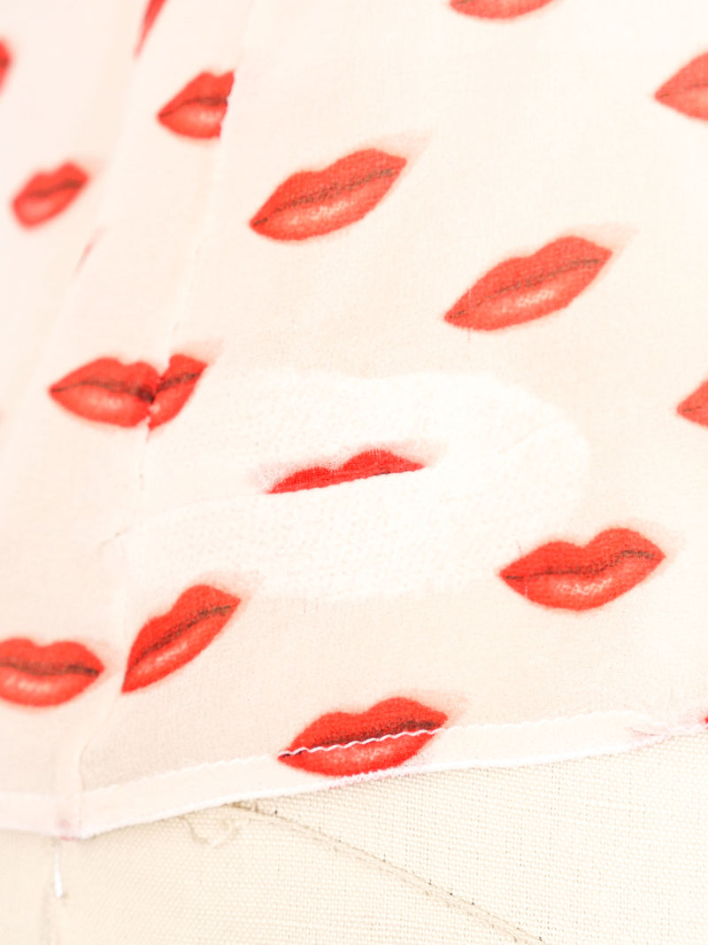 2012 Prada Lip Print Chiffon Top Top arcadeshops.com
