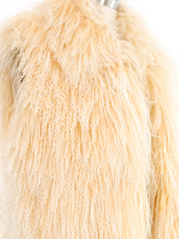 Ivory Mongolian Lamb Fur Vest Jacket arcadeshops.com