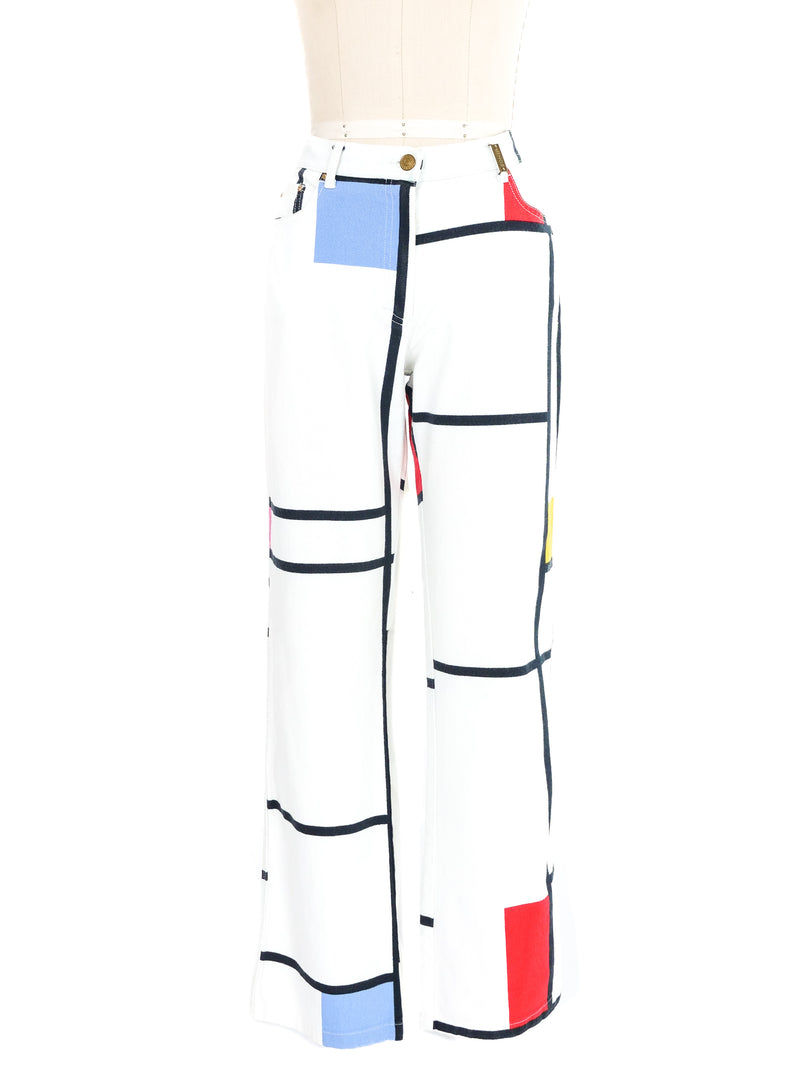 Sonia Rykiel Mondrian Printed Jeans Bottom arcadeshops.com