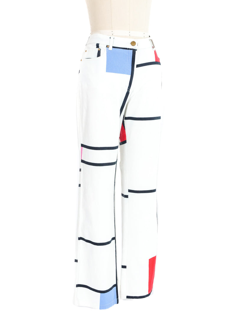 Sonia Rykiel Mondrian Printed Jeans Bottom arcadeshops.com