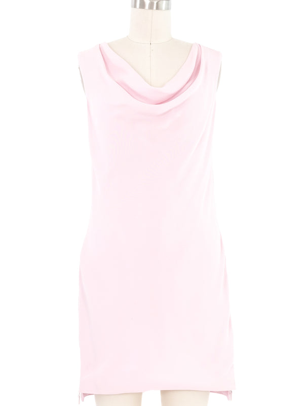 Versace Pink Cowl Neck Mini Dress Dress arcadeshops.com