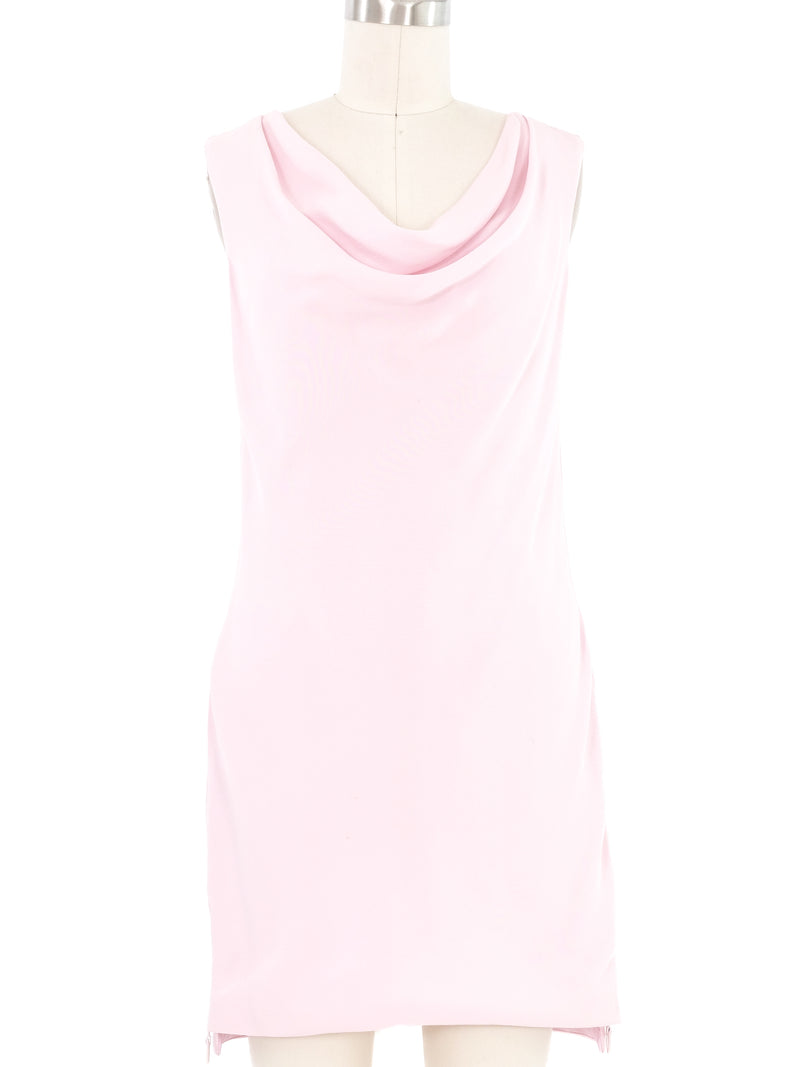 Versace Pink Cowl Neck Mini Dress Dress arcadeshops.com