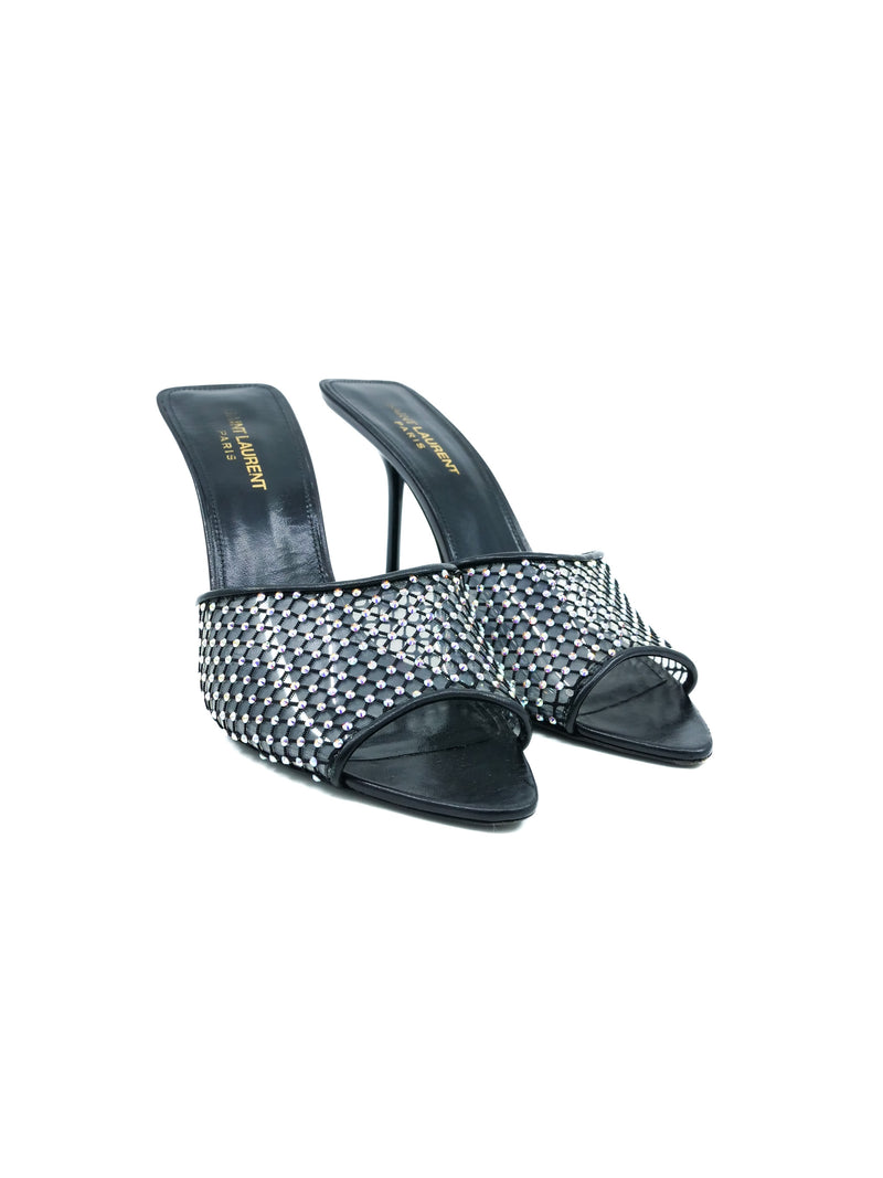 Saint Laurent Luz Crystal Mules, 39.5 Accessory arcadeshops.com