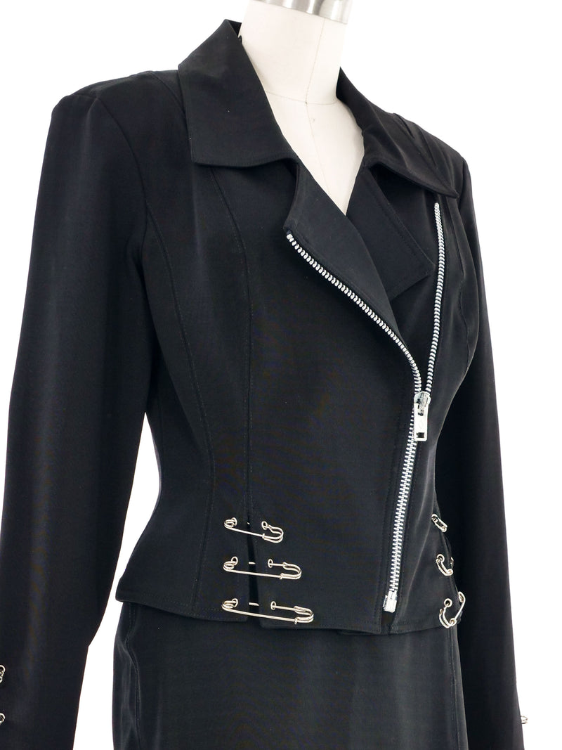 John Murrough Safety Pin Embellished Skirt Ensemble Suit arcadeshops.com
