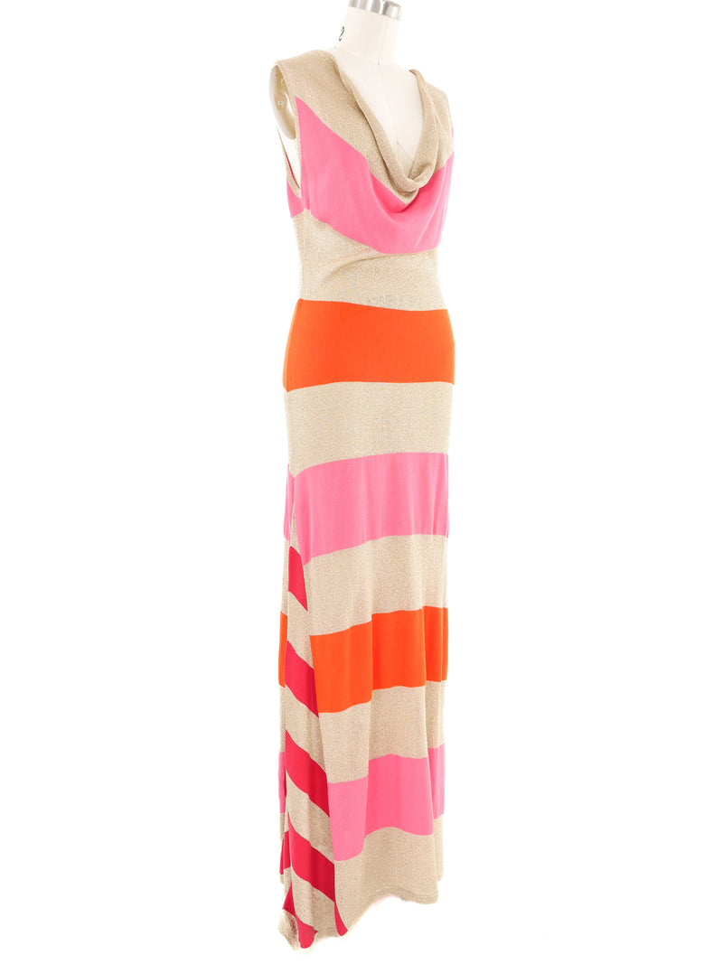 Moschino Metallic Stripe Maxi Dress Dress arcadeshops.com
