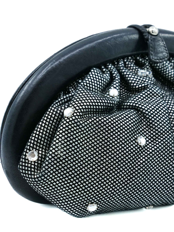 Rhinestone Studded Metallic Clutch Accessory arcadeshops.com