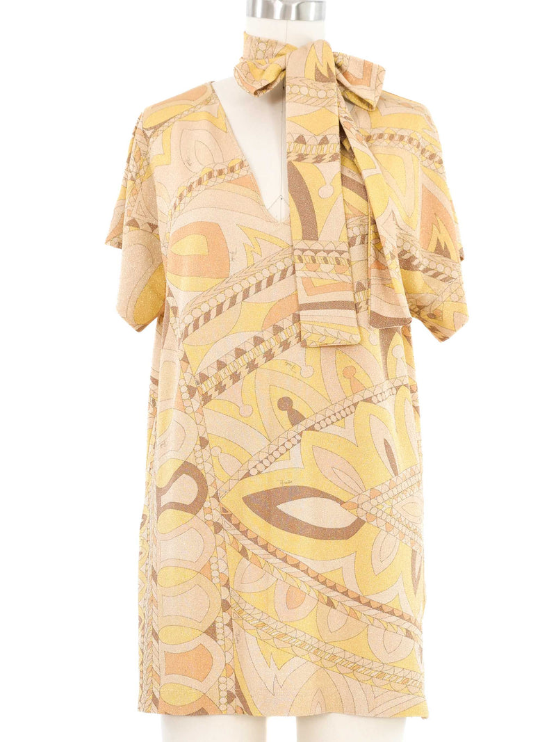 Emilio Pucci Metallic Printed Tunic Top arcadeshops.com
