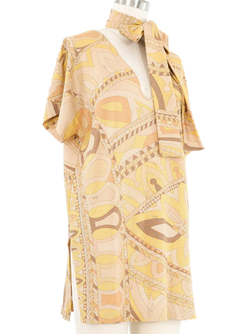 Emilio Pucci Metallic Printed Tunic Top arcadeshops.com