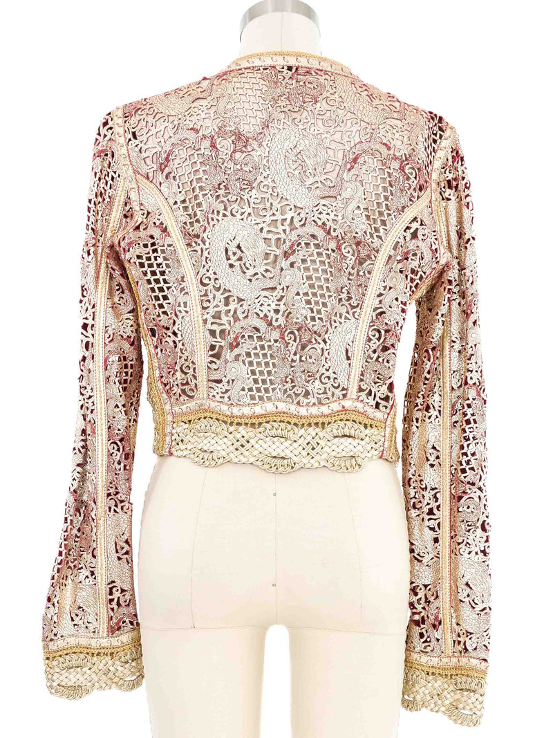 2006 Roberto Cavalli Laser Cut Leather Jacket Jacket arcadeshops.com