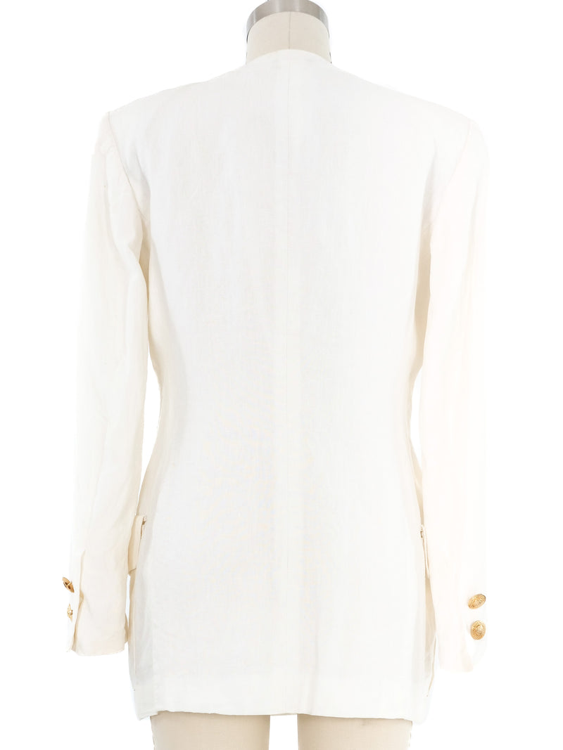 Gianni Versace White Linen Jacket Jacket arcadeshops.com