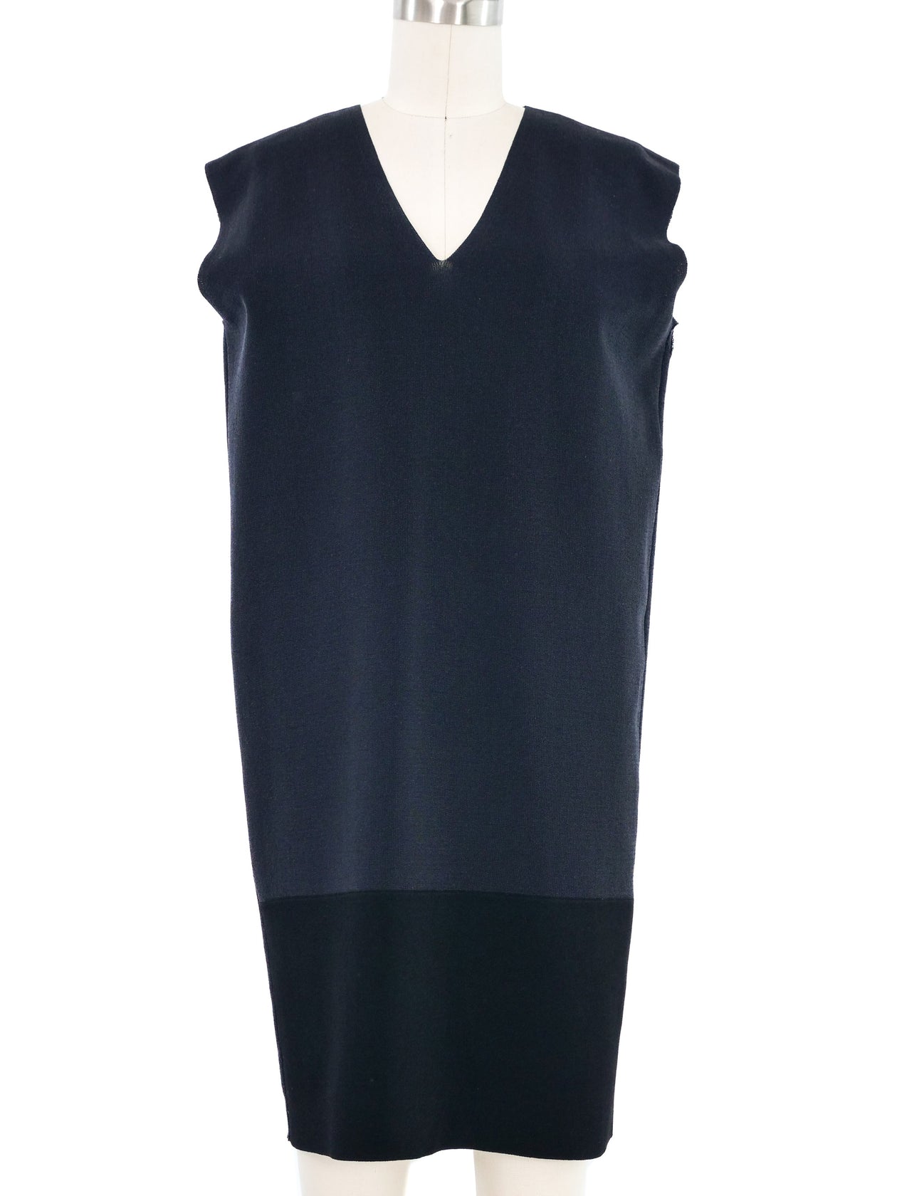 Celine Black and Navy Knit Shift Dress