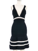 Herve Leger Black and White Flare Dress Dress arcadeshops.com