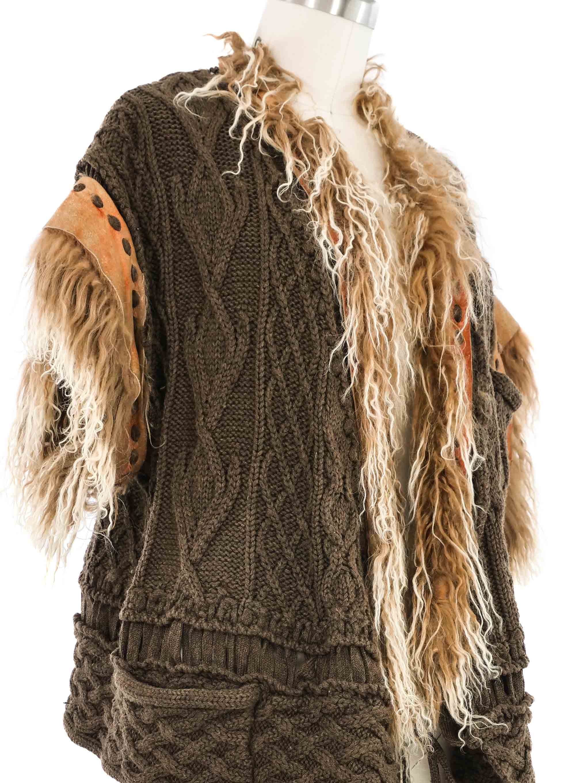 Jean Paul Gaultier Mongolian Fur Trimmed Sweater