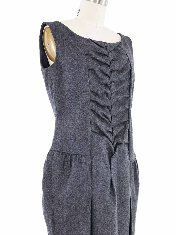 2009 Yves Saint Laurent Grey Flannel Ruched Dress Product type (Example: T-shirt) arcadeshops.com