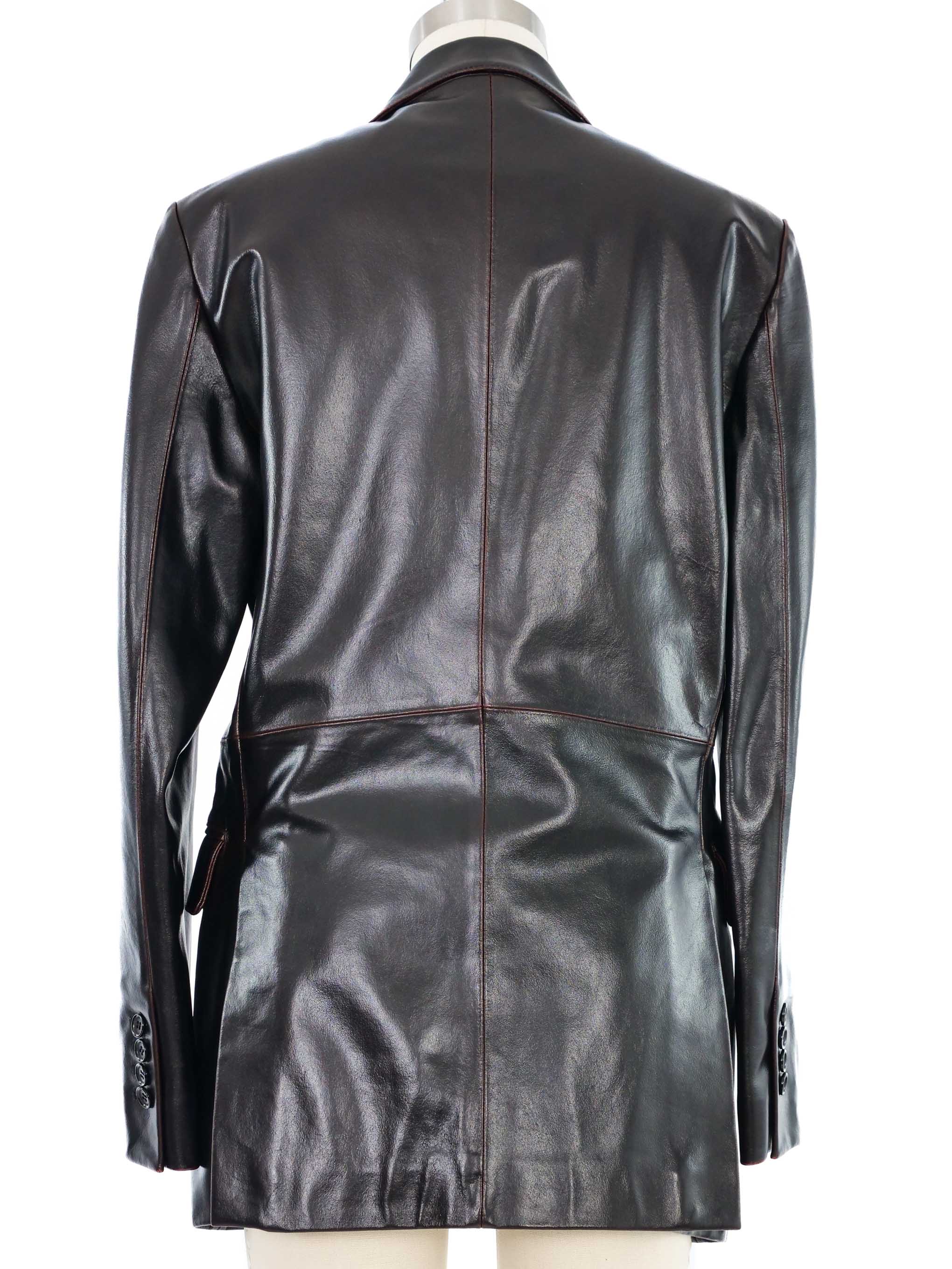 希少◆KATHERINE HAMNETT◆レザーテーラードジャケット 馬革 Katharine Hamnett Leather Blazer