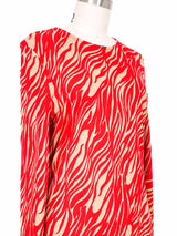 Gianni Versace Red Zebra Jersey Top Top arcadeshops.com