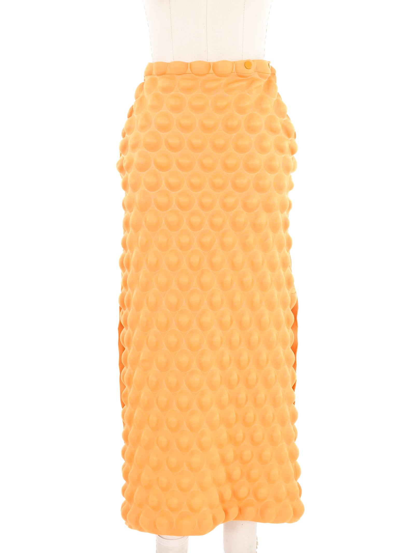 2000 Issey Miyake Mustard Egg Crate Skirt Suit
