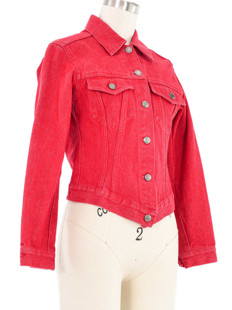 1999 Gucci Fitted Red Trucker Jacket Jacket arcadeshops.com