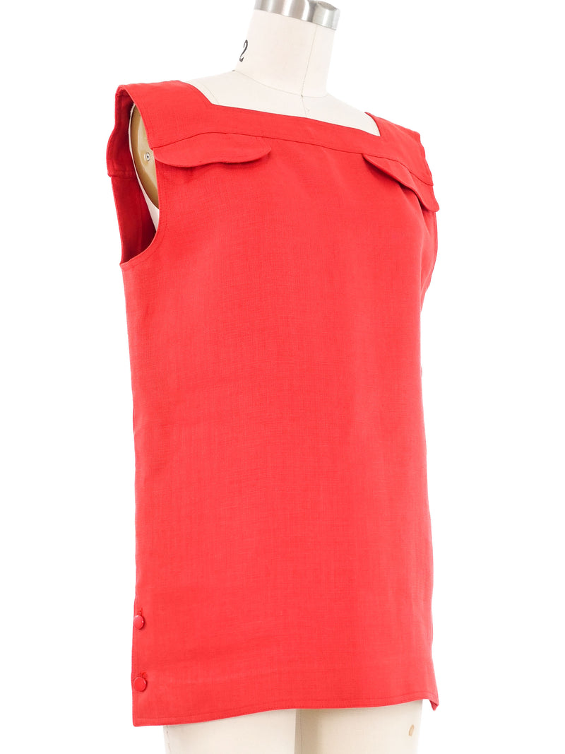 Valentino Red Linen Tunic Top arcadeshops.com