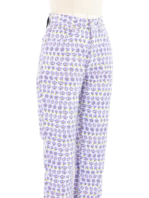 Gianni Versace Violet Printed Denim Bottom arcadeshops.com
