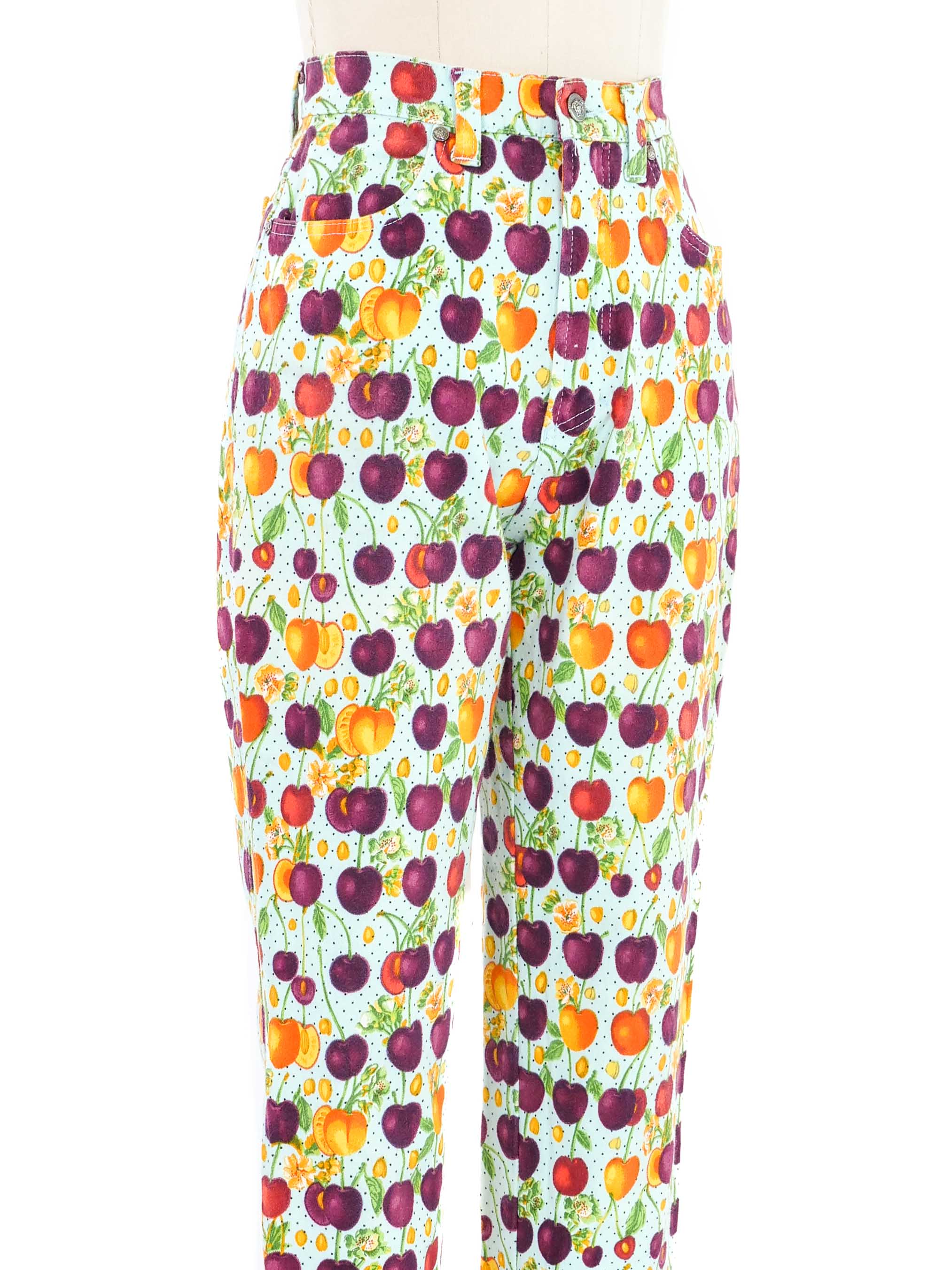 Versace Jeans Couture Cherry Printed Denim