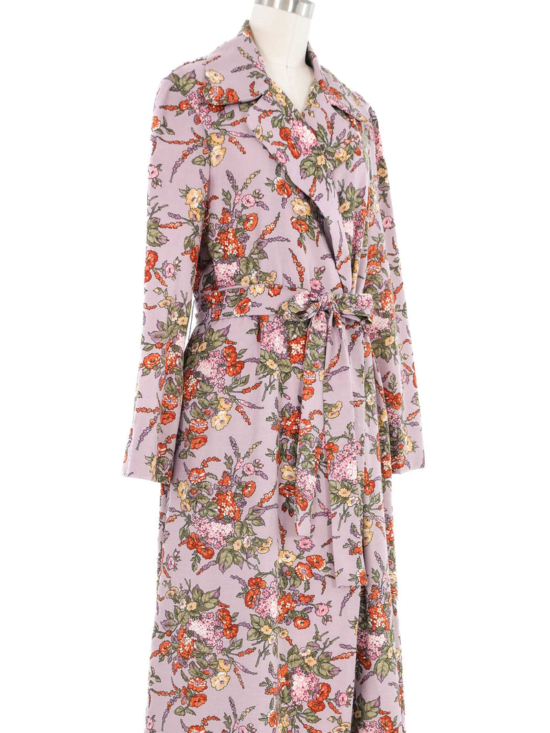1970s Lavender Floral Duster Ensemble Suit arcadeshops.com