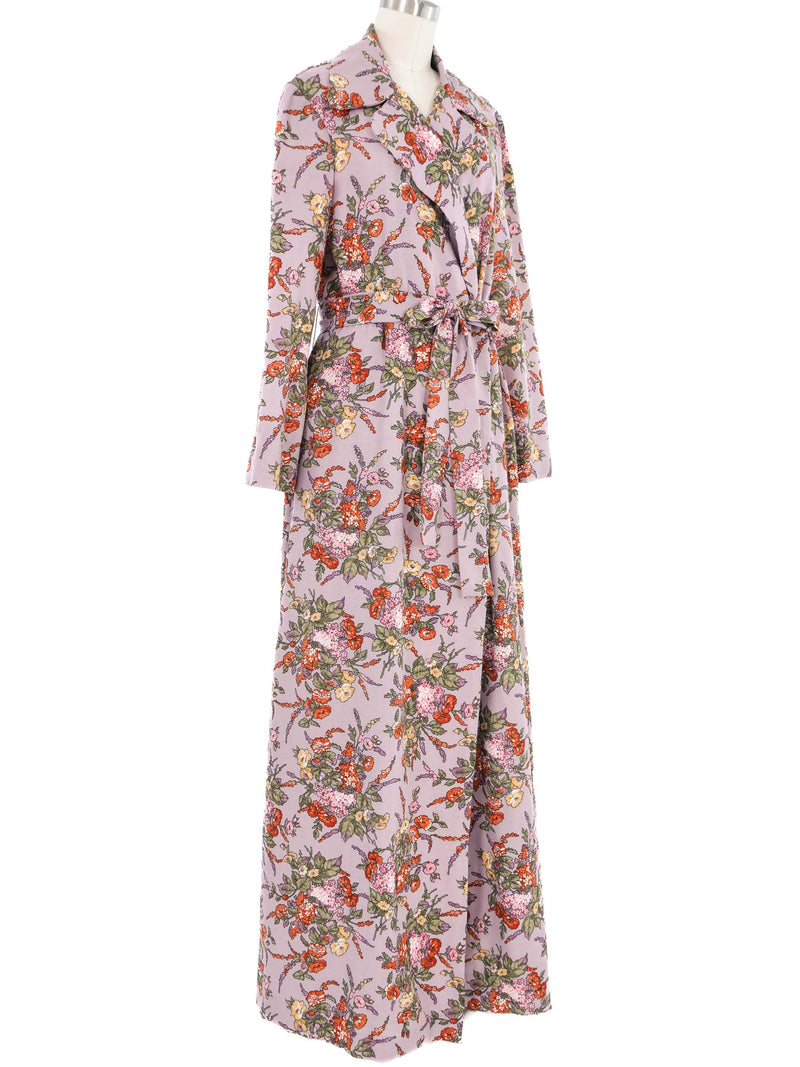 1970s Lavender Floral Duster Ensemble Suit arcadeshops.com