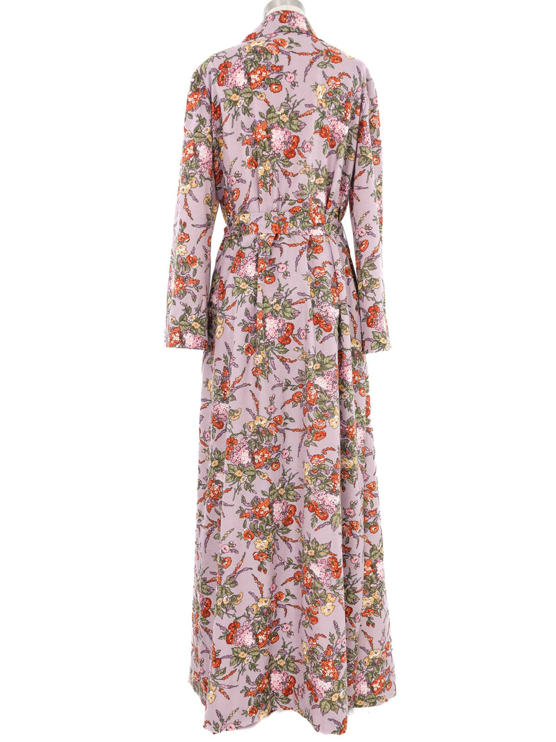 1970s Lavender Floral Duster Ensemble Suit arcadeshops.com