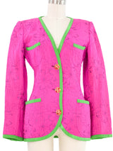Ungaro Embroidered Pink Jacket Jacket arcadeshops.com