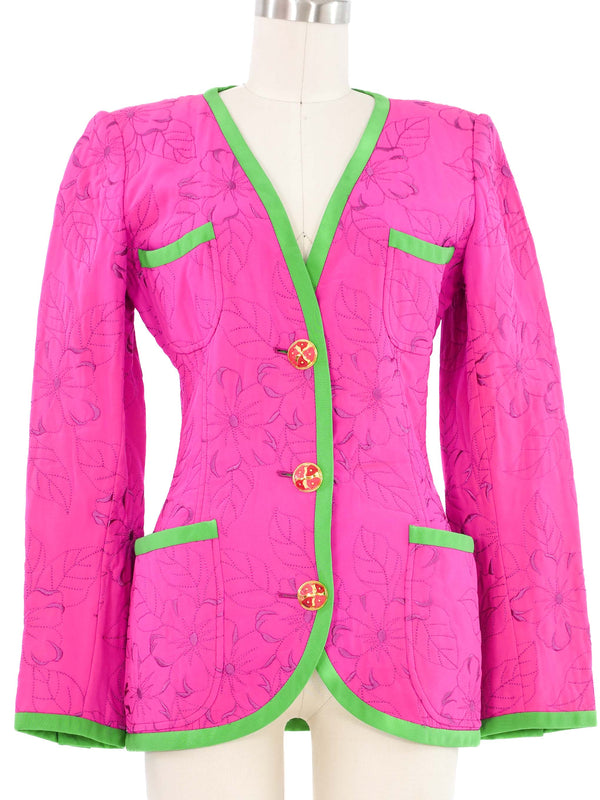Ungaro Embroidered Pink Jacket Jacket arcadeshops.com